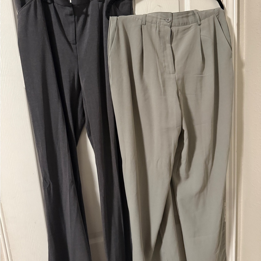 Fashion Nova Women's Two-Tone Trousers - Black & Light Olive